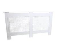 Cache Radiateur à Motif Grillagé en MDF Blanc de 151,5cm de Large Blanc