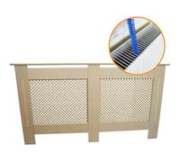 Cache Radiateur à Motif Grillagé en MDF Naturel Personnalisable de 151,5cm de Large x 82cm de Haut x 18,8cm de Profondeur