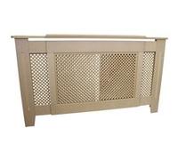 Cache Radiateur - Personnalisable - Motif Grillagé - MDF Naturel - 140cm à 192cm x 82cm x 20,5cm