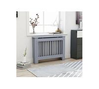 vidaXL Cache-radiateur Anthracite en MDF avec rangement pour livres et cadres photo