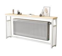 Cache-radiateur avec étagère, Console multifonctionnelle avec Structure en Acier renforcé et Plateau en Bois pour Salon et Bureau