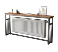 Cache-radiateur avec étagère, Console multifonctionnelle avec Structure en Acier renforcé et Plateau en Bois pour Salon et Bureau