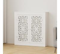 Cache Radiateur avec Porte Ornementée, Habillage pour Radiateurs Anciens avec Plateau, pour Salon, Chambre, Salle de Bain & Bureau 60x60x20 cm