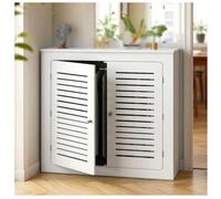 Cache radiateur avec Portes, Armoire chauffante décorative | Grill à persiennes moderne, rangement blanc, chambre à coucher, salle de bain, bureau(70*70*20cm/27.6*27.6*7.9in)