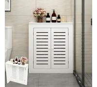 Cache radiateur avec portes doubles, meuble radiateur sans percer multifonctionnel et amovible avec grille horizontale, montage facile, idéal pour le salo Three sides 100×90×15cm/(L39.4×H35.4×T5.9in)