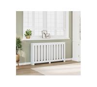 vidaXL Cache-radiateur blanc 149x20x82 cm bois d'ingénierie, bouchon de radiateur, cache-radiateur haut, radiateur à profil réduit