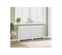 vidaXL Cache-radiateur en bois d'ingénierie blanc 175x20x82 cm