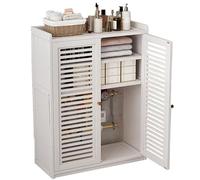 Cache-radiateur blanc, armoire chauffante 82 cm (32,3 po) avec 2 portes et | Le cache-radiateur moderne fait également office de meuble de rangement avec portes et étagère, et sert de barrière d'
