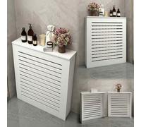 Cache-radiateur Blanc avec Grille à Persiennes, Cache Radiateur pour Salon et Salle de Bain, Organiseur de Rangement Portable en Bois, Design de Protection(60x80x20cm/24x32x8in)