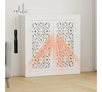 Cache Radiateur Blanc Bois, Cache-Radiateur Hauteur 60cm 70cm 80cm 90cm 100cm, Mural Couvercle Couverture de Radiateurs pour Entrée, Salon, Maison(L50xH60xW20cm)