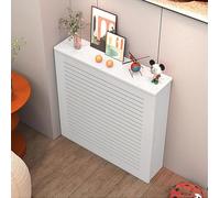 Cache-radiateur blanc élégant pour la décoration intérieure, armoire chauffante personnalisable avec grille à persiennes, 90 x 60 x 15 cm - Solution de rangement sûre et fonctionnelle pour l
