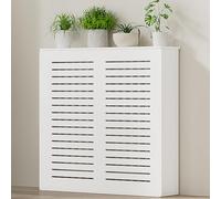 Cache-radiateur blanc moderne avec étagère de rangement - Armoire chauffante élégante facile à installer design caché s'adapte à 90 x 80 x 20 cm pour décoration d'intérieur et économie d'énergie