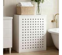 Cache-Radiateur blanc pour décoration d'intérieur 50cm 60cm 70cm 80cm 90cm 100cm Couvercle de radiateur à motif croisé avec étagère supérieure(50x80x15cm)