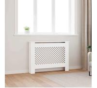 vidaXL Cache-radiateur MDF 112x19x81,5 cm – Fonction décorative et espace de rangement – Blanc