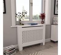 Cache-radiateur Blanc - VIDAXL - 112x19x81,5 cm - MDF - Fonction décorative et espace de rangement Blanc G