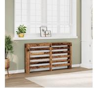vidaXL Cache radiateur Bois d'ingénierie 149x20x82 cm design moderne à lattes Marron Marron G