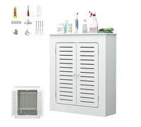 Cache Radiateur, Cache-radiateur avec 2 Portes et Lamelles de Ventilation, en PVC Imperméable, Meuble Housse Décorative pour la Maison et Le Bureau(50x70x25cm/20x28x10in)