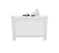 Cache-Radiateur Chauffage Moderne - 112x19x82cm - Blanc Etagère en Bois MDF