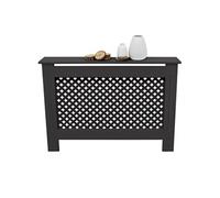 Cache-Radiateur Chauffage Moderne - 112x19x82cm - Noir Etagère en Bois MDF