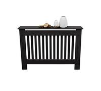 Cache-Radiateur Chauffage Moderne - 112x19x82cm - Noir Etagère en Bois MDF