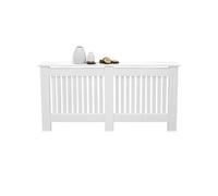 Cache-Radiateur Chauffage Moderne - 152x19x82cm - Blanc Etagère en Bois MDF