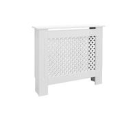 Cache-Radiateur Chauffage Moderne - 78x19x82cm - Blanc Etagère en Bois MDF