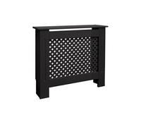 ECD Germany Cache-Radiateur Chauffage Moderne - 78x19x82cm - Noir Étagère en Bois MDF Housse Décorative Robuste Motif