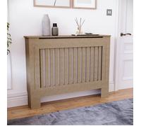 Cache-radiateur Chelsea, format moyen, à lamelles modernes, en MDF, brut, L 112 x P 19 x H 82 cm