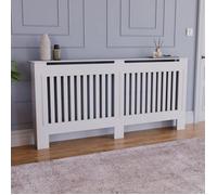 Cache-radiateur Chelsea, très grand format, à lamelles modernes, en MDF, finition blanche, L 172 x P 19 x H 82 cm