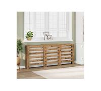 Cache radiateur - Chêne artisanal - Bois d'ingénierie - Design moderne - 205x21,5x83,5 cm