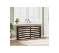 vidaXL Cache-radiateur 852714 – chêne marron, bois d'ingénierie, 175x20x82 cm, bouchon de radiateur