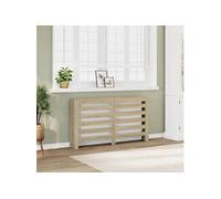 vidaXL Cache-radiateur chêne Sonoma 149x20x82 cm Bois d'ingénierie, avec bouchon, profil réduit