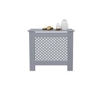 Cache-radiateur couvercle chauffage mdf motif nid d'abeille 78x19x82 cm gris