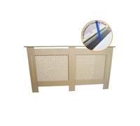 MonsterShop Cache Radiateur à Motif Grillagé en MDF Naturel Personnalisable de 151,5cm de Large x 82cm de Haut x 18,8cm de Profondeur