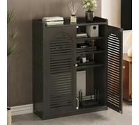 Cache Radiateur, Couvre Radiateur, Rangement à Plusieurs Niveaux Ajustable, Design Ajouré, Matériau MDF pour la Cuisine, la Chambre et le Salon(Black,59x23.5x82cm/23x9x32in)