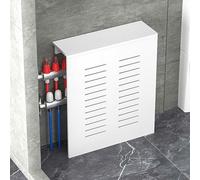 Cache Radiateur de Style avec Étagère de Rangement Supérieure, Etagere Radiateur 3 Côtés pour Anciens Radiateurs, Design à Lattes pour Chambre(60x80x15cm/24x31x6in)