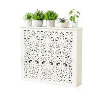 Cache-radiateur Décoratif à Découpes Motif Tournesol Facile à Installer | Assemblage Tenon-mortaise, Coins Arrondis, Compatible Plusieurs Murs, Idéal Salon Entrée Chambre(80x80x15)