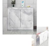 Cache-radiateur décoratif en PVC épais avec 2 portes, armoire chauffante et tuyau, organiseur de rangement décoratif 3 côtés/4 côtés (60 x 60 cm) pour décoration d'intérieur