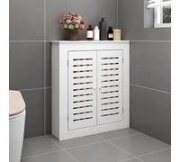 Cache-Radiateur Design 2 Portes,Habillage Chaudière Moderne Respirant avec Étagère de Rangement, Couverture Radiateur Couloir pour Cacher Tuyaux, Décoratif et Facile à Assembler, pour Salon & Chambre