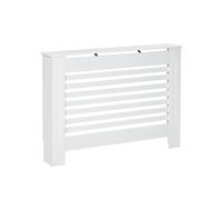 Cache-radiateur design à lattes panneau cabinet dim. 112L x 19l x 81H cm MDF blanc