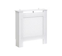 HOMCOM Cache-radiateur, couvercle de radiateur, couverture radiateur, grille ronde, en bois, 78L x 19l x 82H cm, blanc