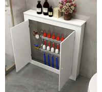 Cache-radiateur en bois avec panneau d'accès - Solution de rangement à double porte pour radiateurs, bouclier thermique décoratif, design de rangement peu encombrant