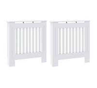 Cache-radiateur en bois d'ingénierie - vidaXL - Blanc - 78x19x81.5 cm - Lot de 2 - Finition brillante