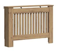 Cache-radiateur en bois d'ingénierie - vidaXL - Chêne artisanal - 112x19x82 cm - Design à lattes verticales