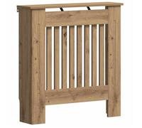 Cache-radiateur en bois d'ingénierie - vidaXL - Chêne artisanal - 78x19x81,5 cm - Design à lattes verticales