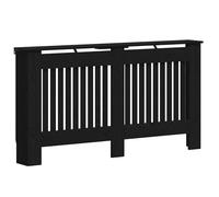 Cache-radiateur en bois d'ingénierie - vidaXL - Chêne Noir - 152x19x82 cm - Design à lattes verticales