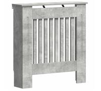 Cache-radiateur en bois d'ingénierie - vidaXL - Gris béton - 78x19x81,5 cm - Design à lattes verticales