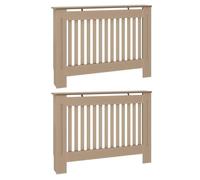 Cache-radiateur en bois d'ingénierie - vidaXL - Marron - 112x19x81.5 cm - Lot de 2 - Finition brillante