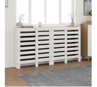 Vidaxl Cache-Radiateur Blanc 210x21x85 Cm Bois Massif De Pin