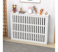 Cache-radiateur en MDF avec grille à persiennes - Étagère de rangement peu encombrante pour chauffage domestique, améliore la décoration du salon